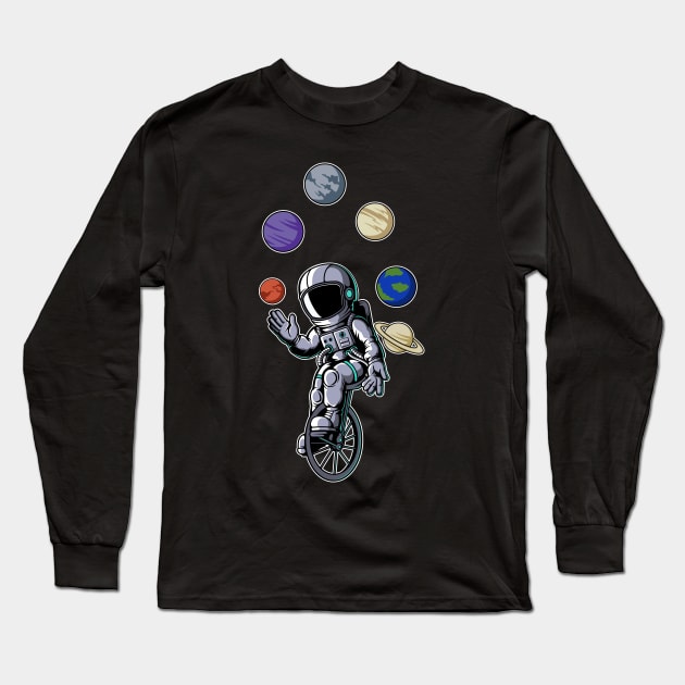 Astronaut Circus Cyclist Long Sleeve T-Shirt by ArtisticParadigms